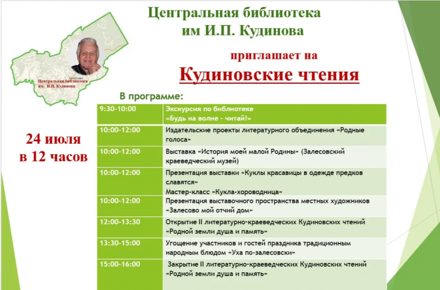II литературно-краеведческие Кудиновские чтения «Родной земли душа и память».